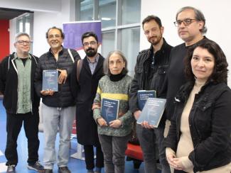 left to right: Pedro Alfaro (ILCL Director), Luis Correa-Díaz (UGA), Francisco Simon (UPLA), Elvira Hernández, Andrés Melis Jiménez (UV), Claudio Guerrero Valenzuela y Ana María Riveros (both PUCV)