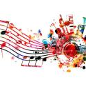 brightly colored music swirling